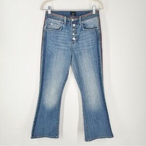 Lee Rainbow Stitching Button Fly High Rise Cropped Jeans Women’s Size 6